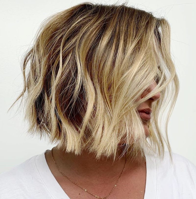 Wavy Asymmetrical Bob