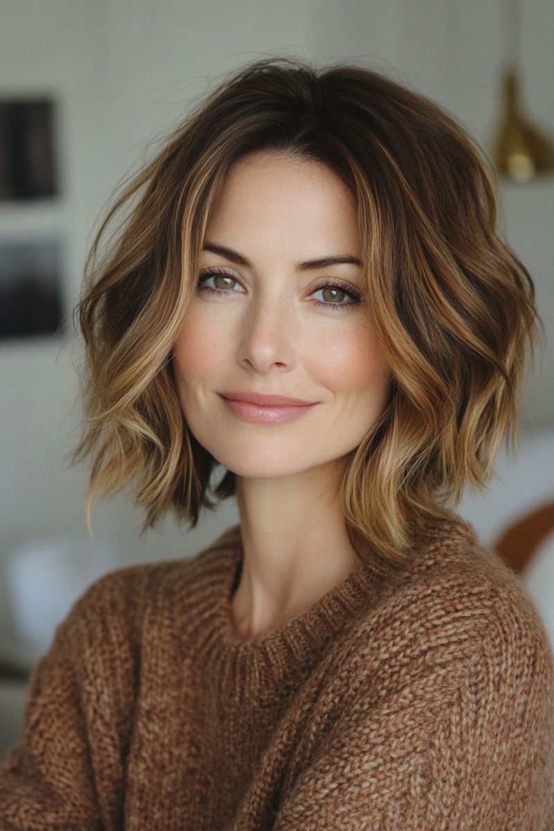 Wavy Bob with Highlights