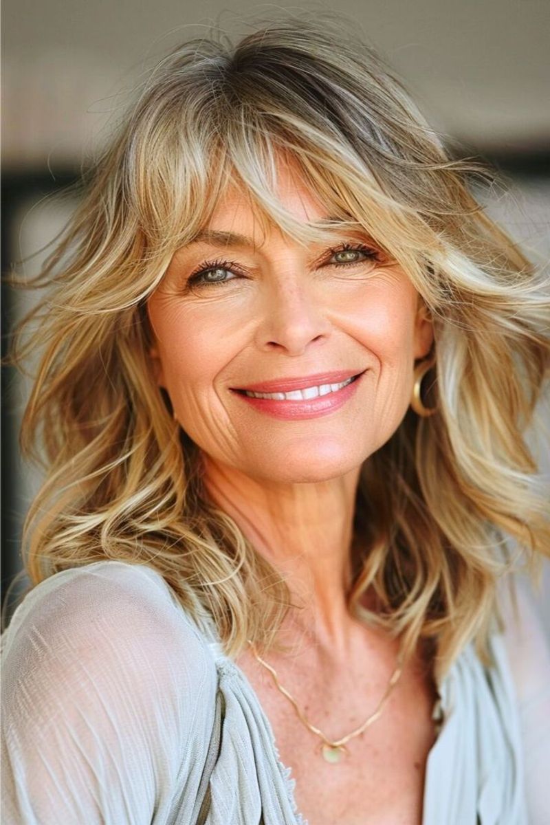 Wispy Bangs and Shoulder-Length Waves