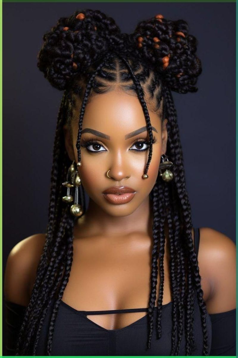 Youthful Beaded Braided Buns
