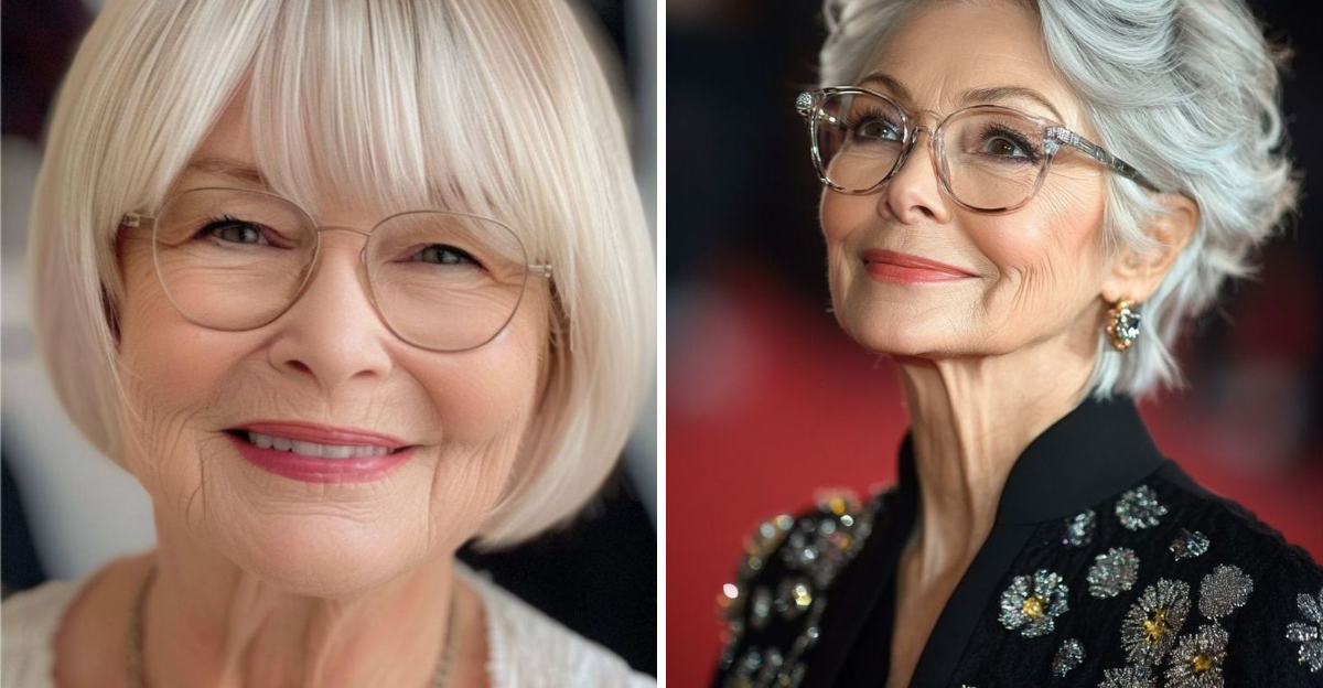 14 Hairstyles for Women Over 70 Who Wear Reading Glasses Daily