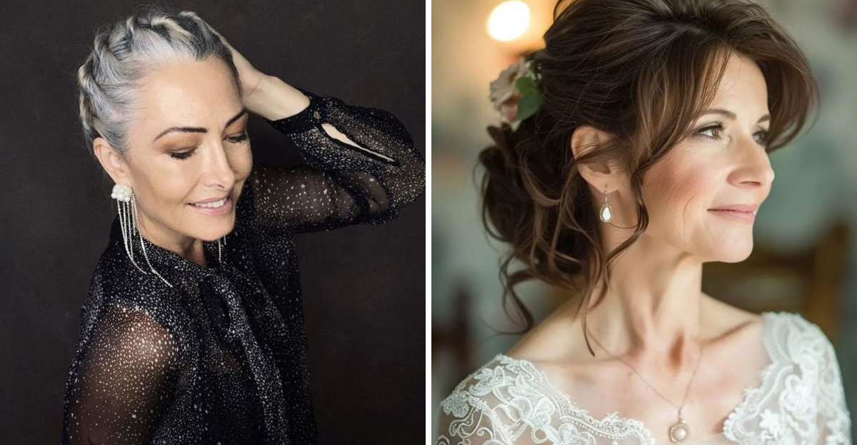 17 Modern Updos for Women Over 55 That Complement Different Necklines for Special Occasion Dressing