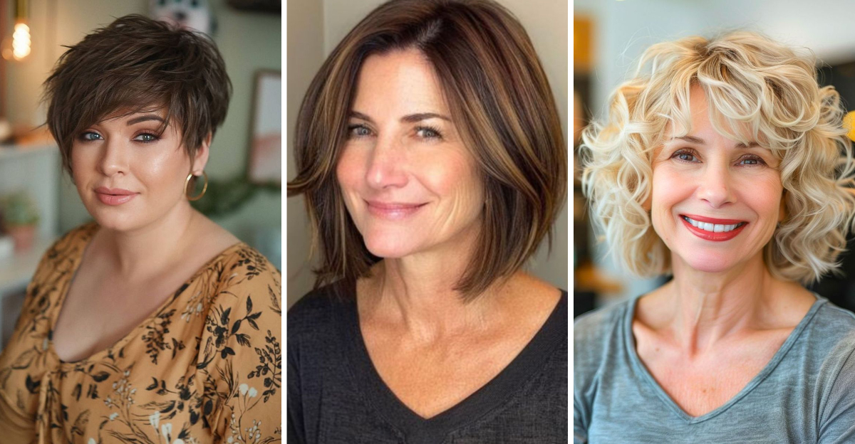 14 Haircuts For Women Over 50 With Round Faces That Enhance Natural Beauty