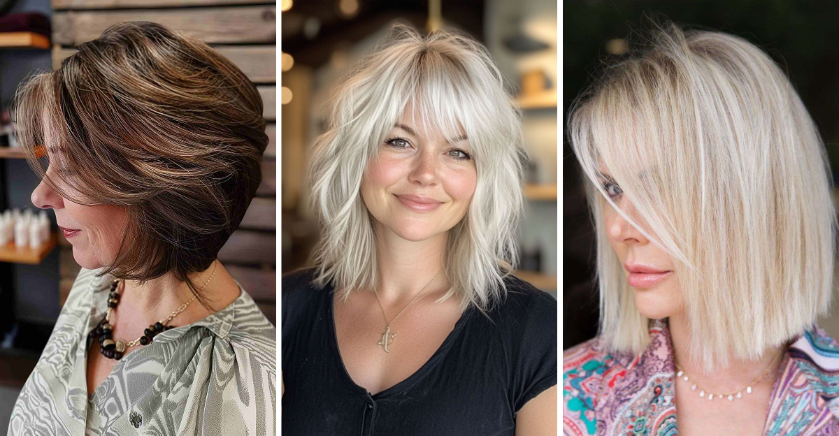 19 Shoulder Length Haircuts Women Over 50 Choose for Easy Volume
