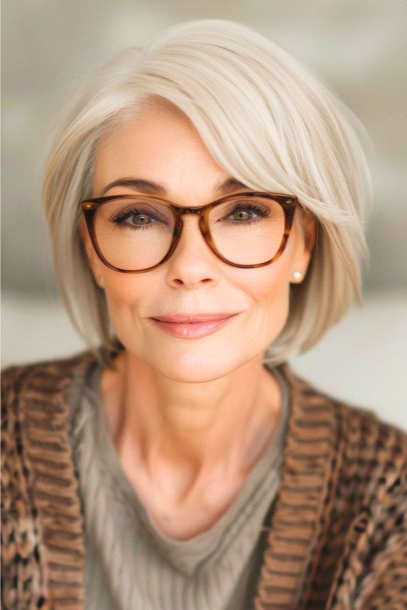 Elegant Bob with Side-Swept Bangs
