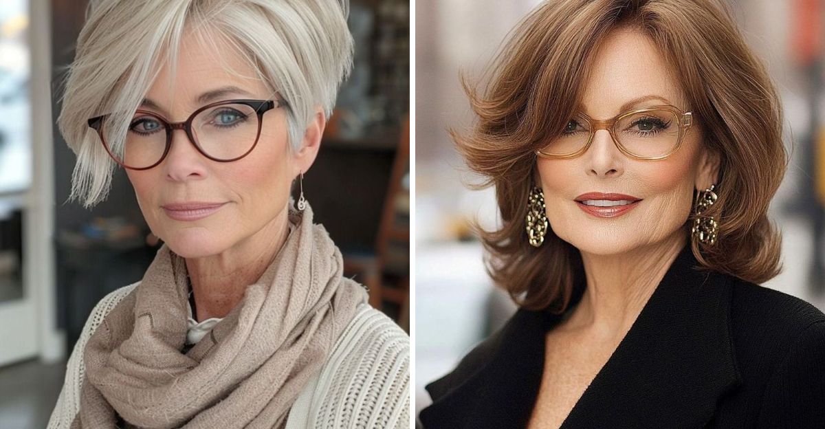 24 Most Ideal Hairstyles for Women Over 60 with Glasses