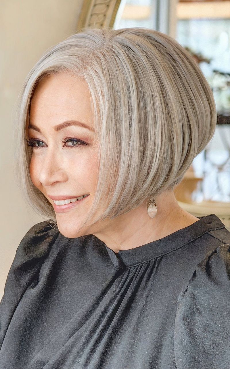Angled Grey Bob