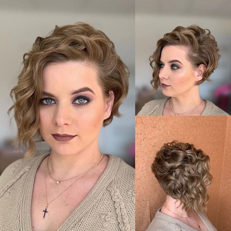 Asymmetrical Curly Cut