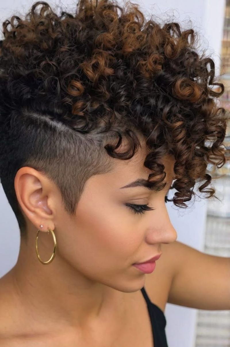 Shaved Sides with Curls