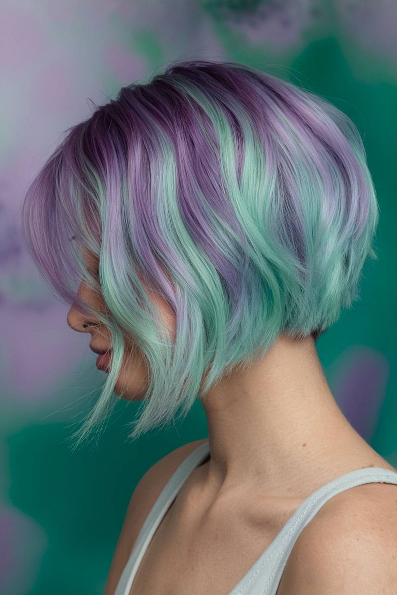 Blunt Cut with Pastel Colors