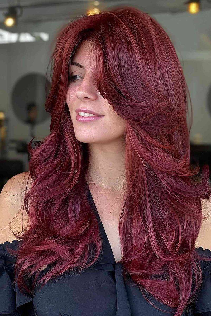 Cherry-Red Layered Cut