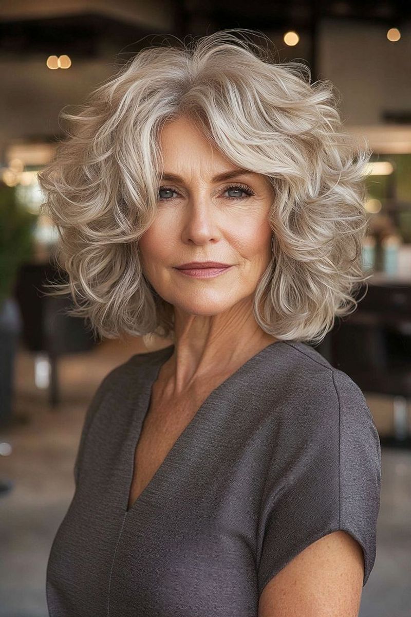 Curly Bob with Bangs