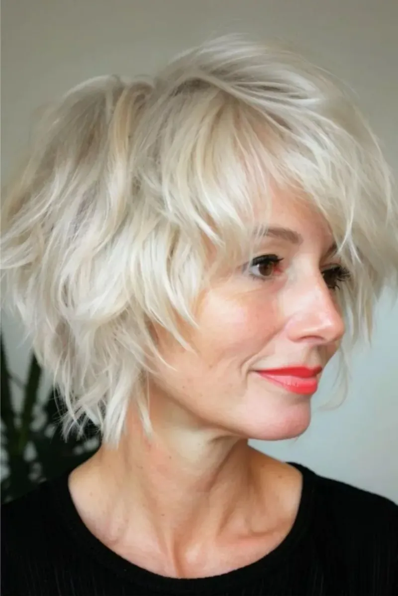 Textured Pixie Shag with Bangs