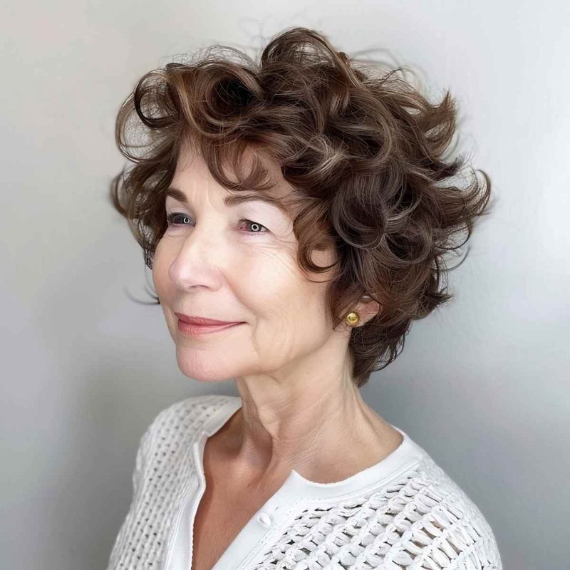 Curly Pixie with Highlights