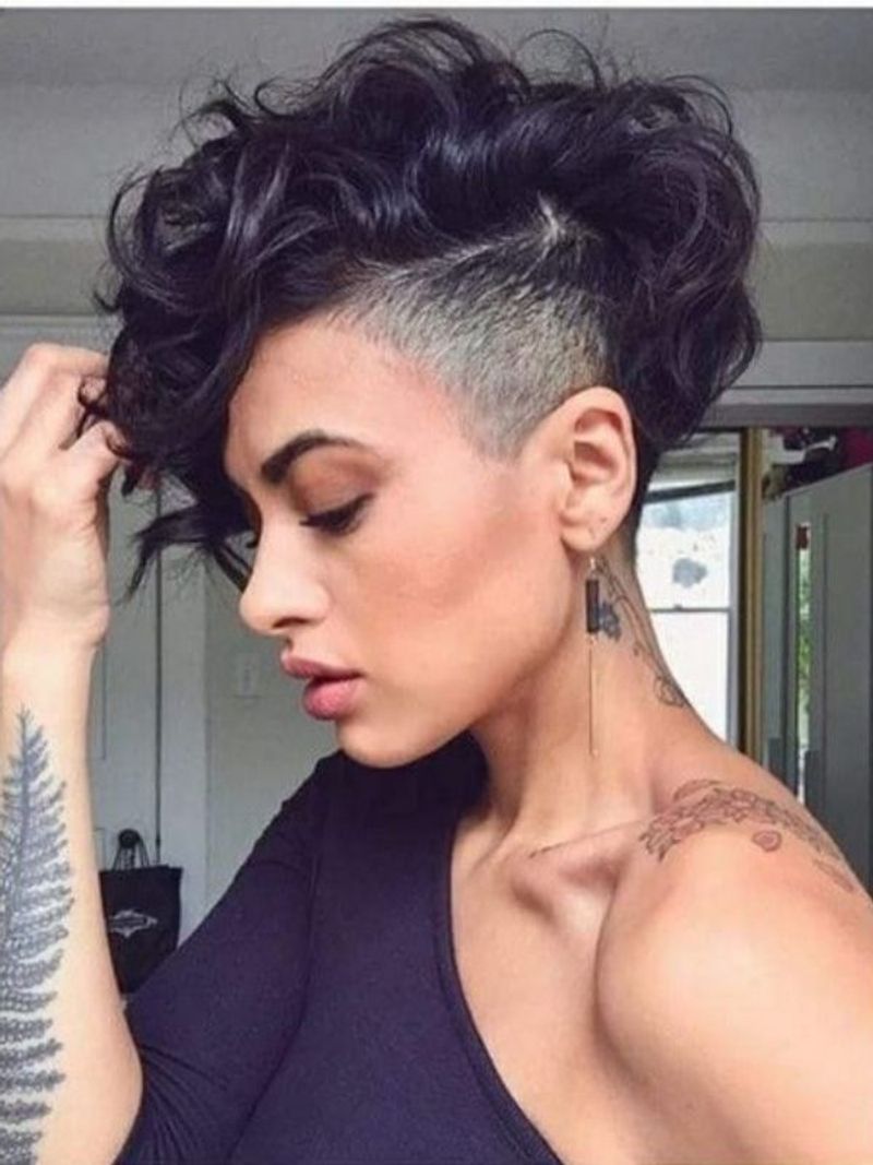 Edgy Curly Undercut