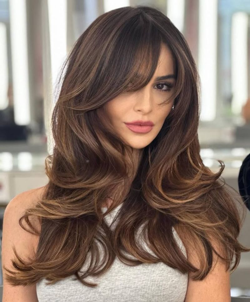 Elegant Side Swept Bangs