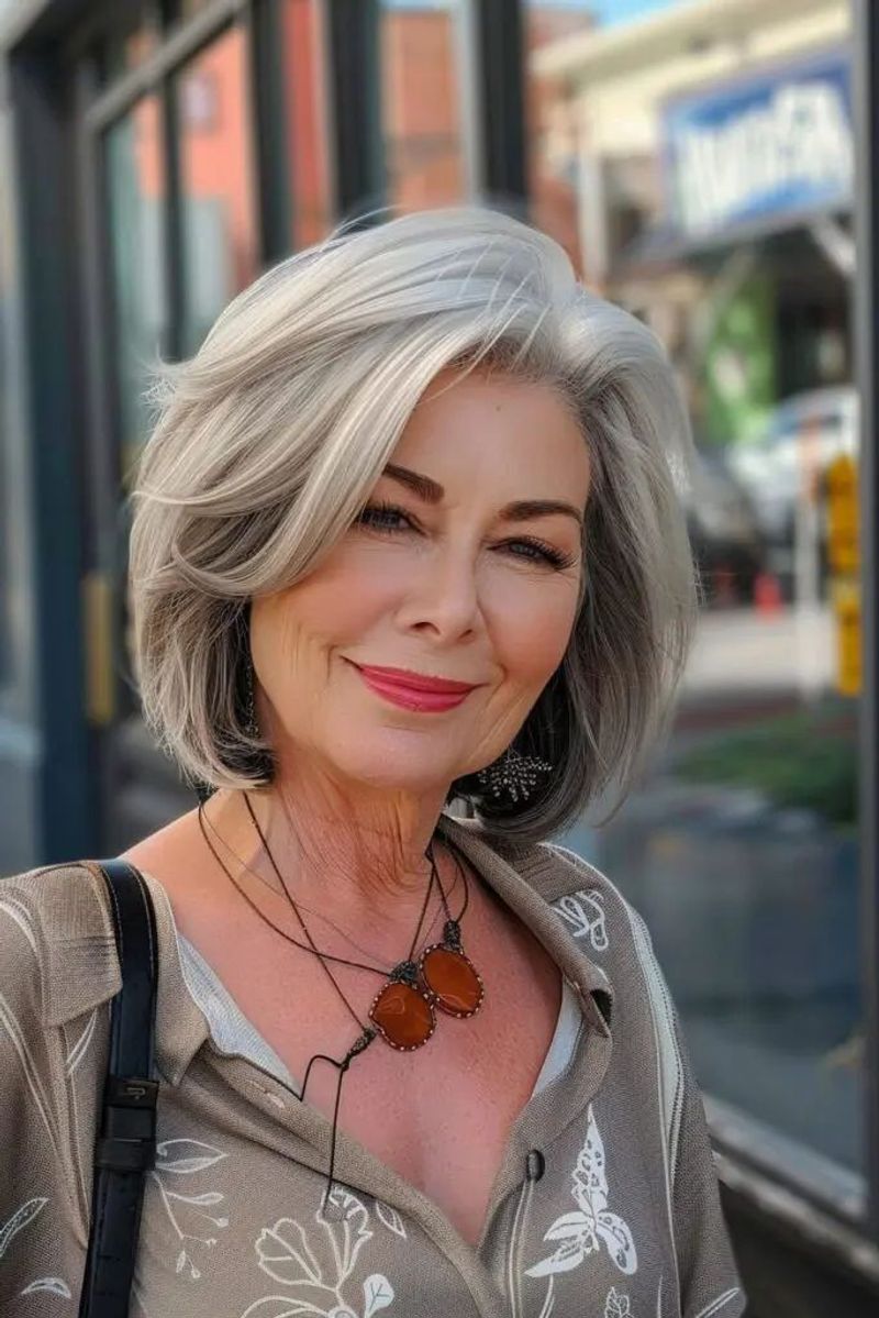 Feathered Grey Bob