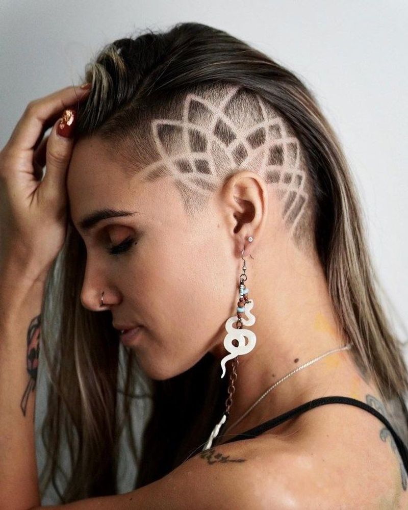 Undercut with Shaved Designs