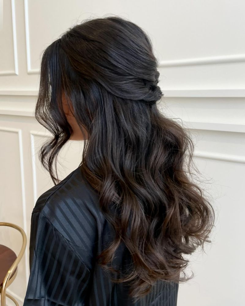 Youthful Half-Up Waves
