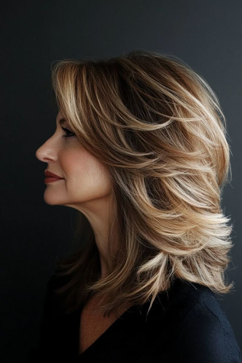 Layered Hair with Highlights
