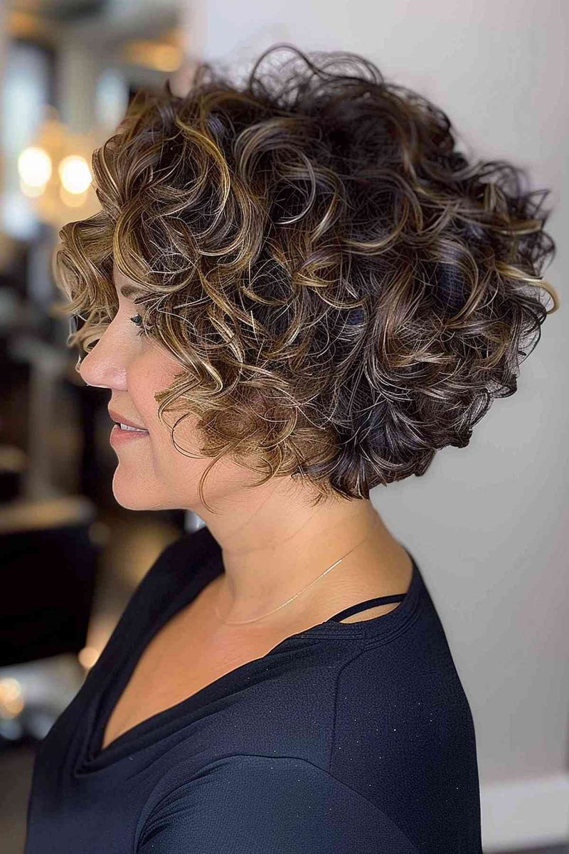 Curly Wedge Cut