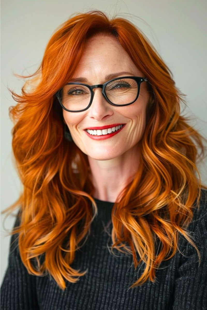 Long Layers with Side Bangs