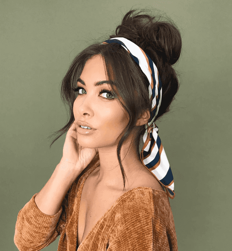 Messy Bun with Bangs