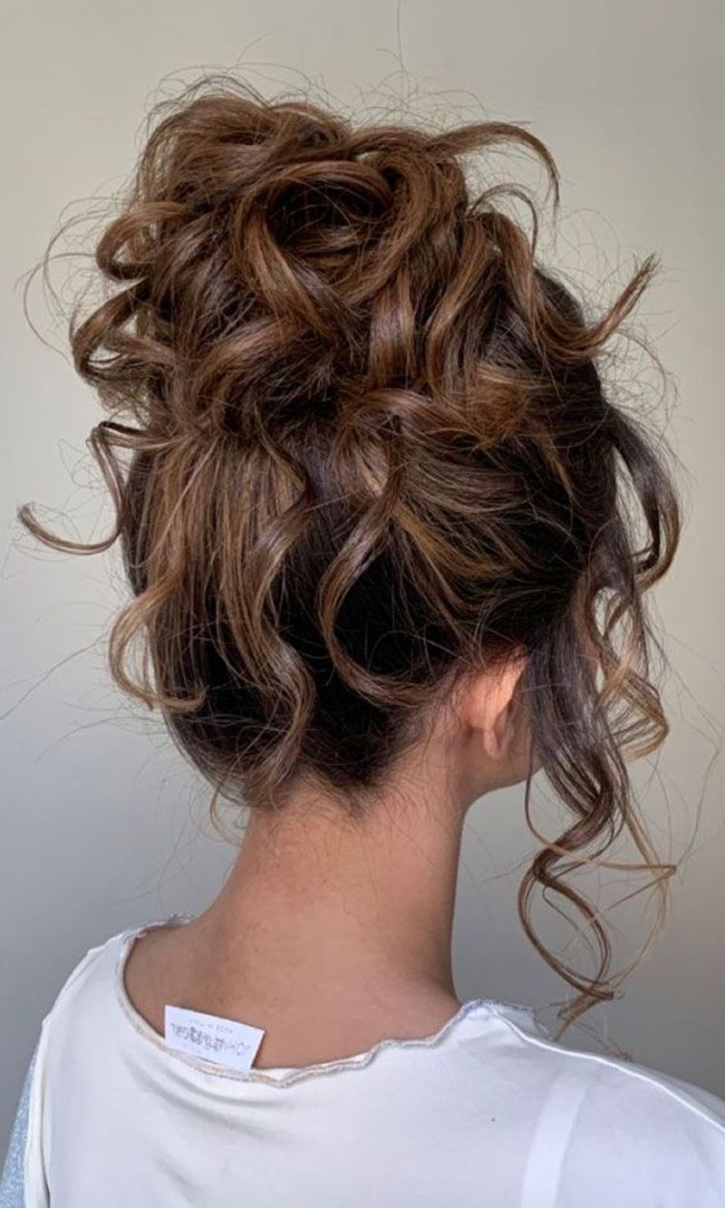 Messy Bun with Curls