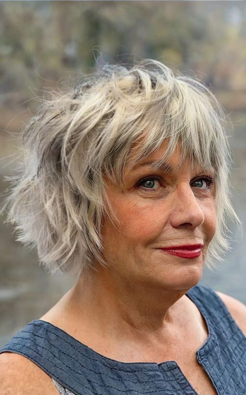 Messy Grey Bob