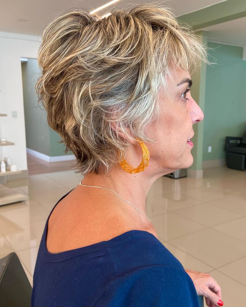 Messy Shag with Highlights