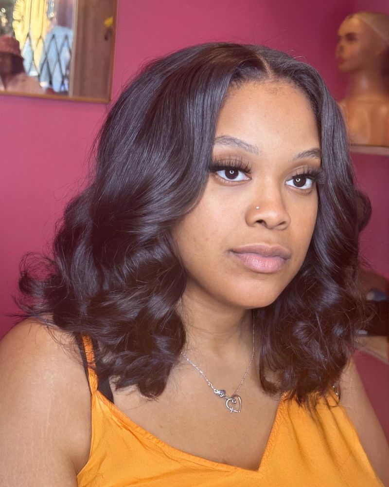 Straight Cut with Middle Part