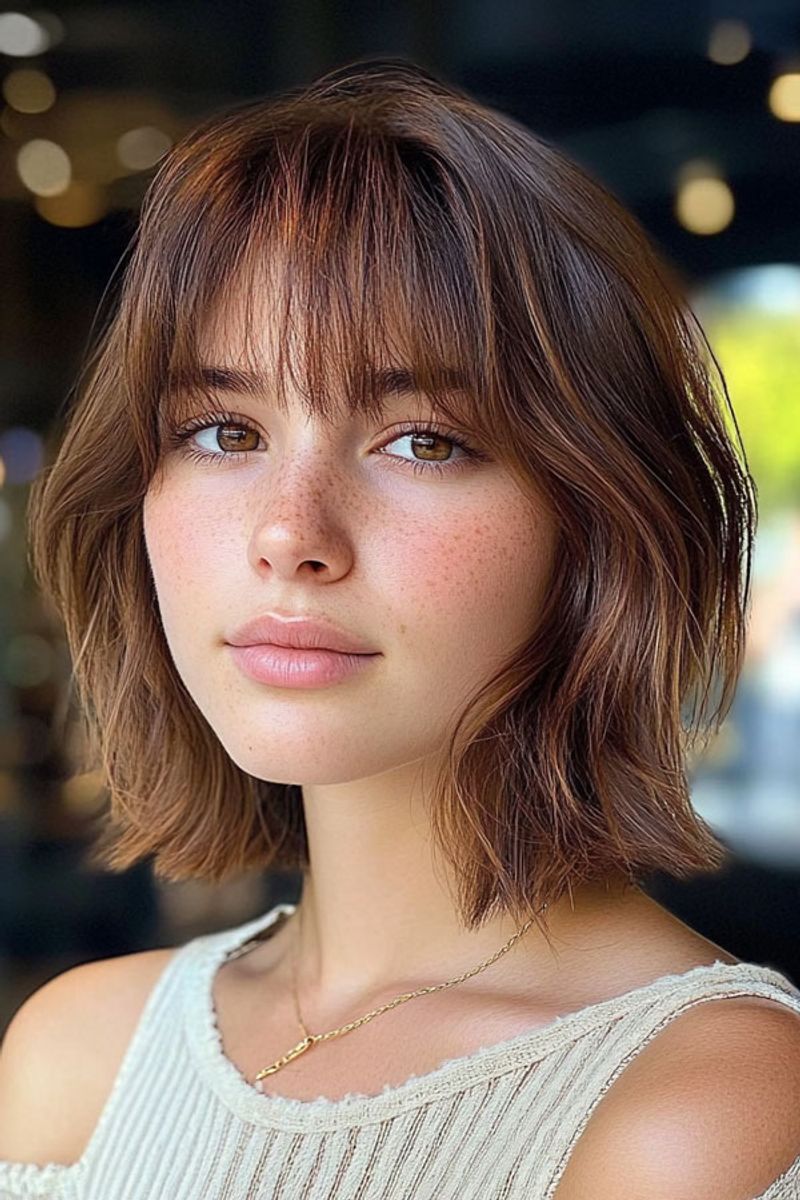 Wispy Bangs with Neck-Length Cut
