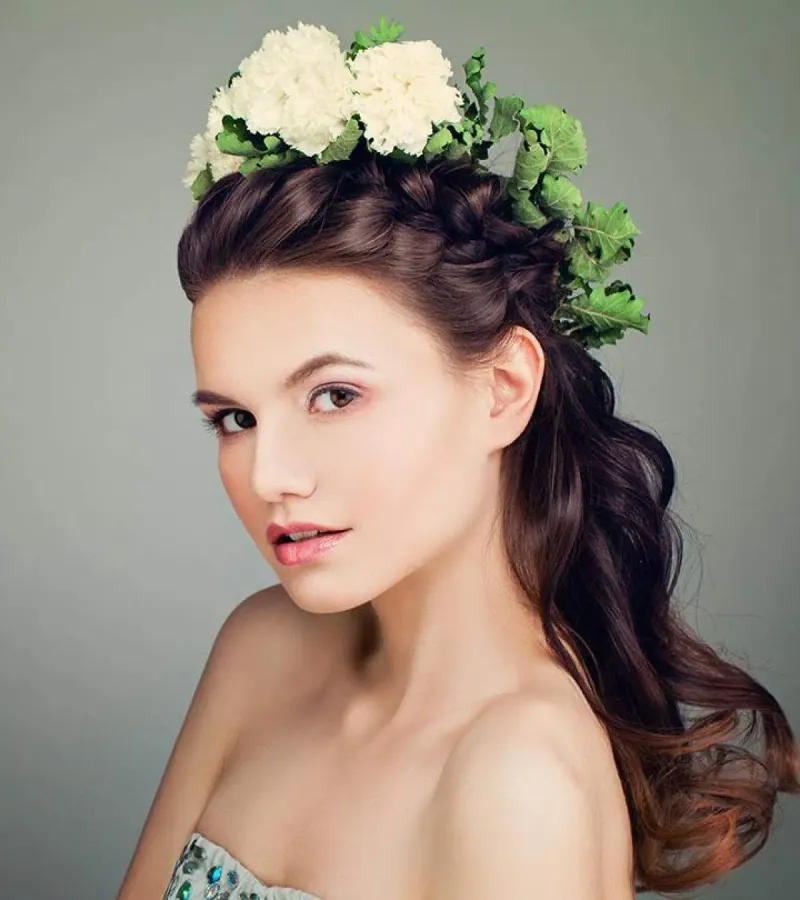 Romantic Half-Up Floral