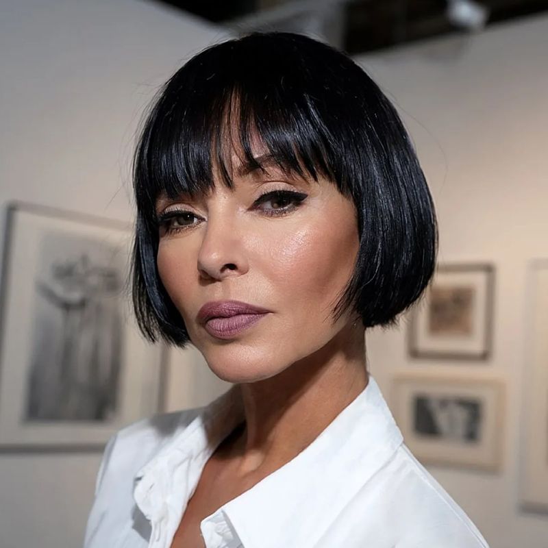 Sleek Bob with Bangs