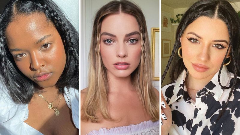 Straight Hair with Braided Accents