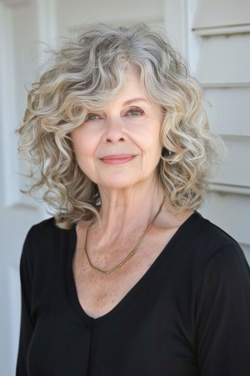Soft Curls with Bangs