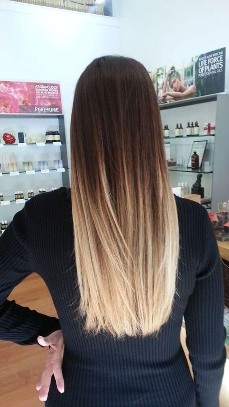 Straight Hair with Ombre Ends