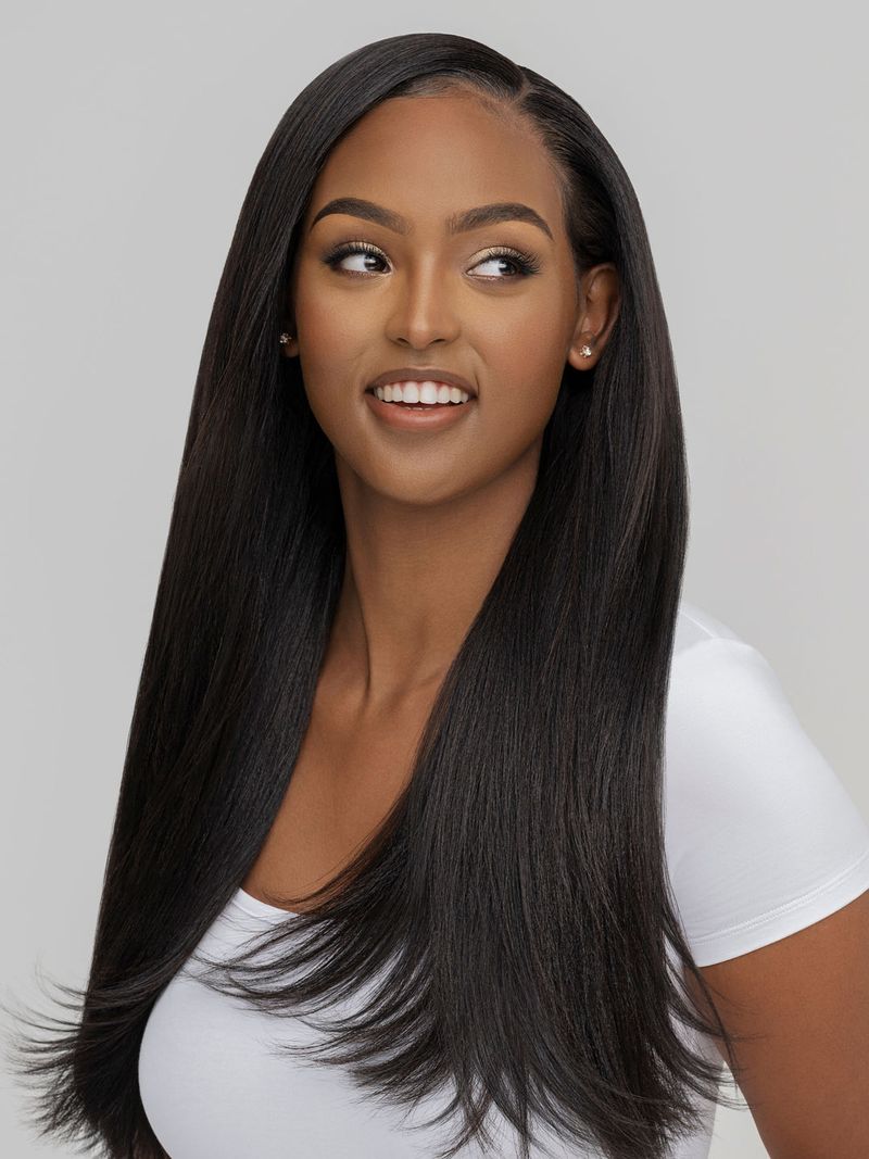 Flat Ironed Straight with Volume