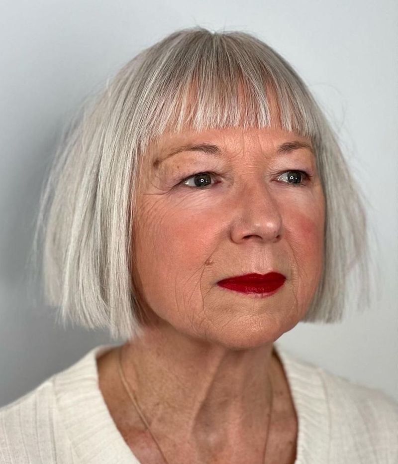Straight with Blunt Bangs