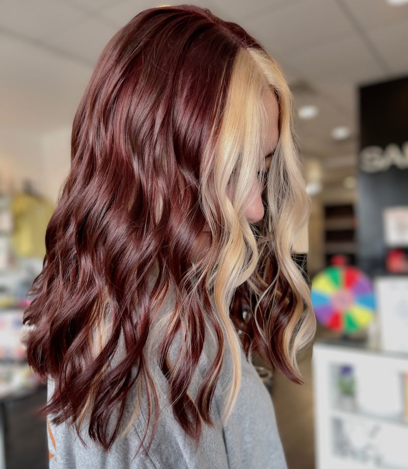 Cherry Cola with Blonde Highlights