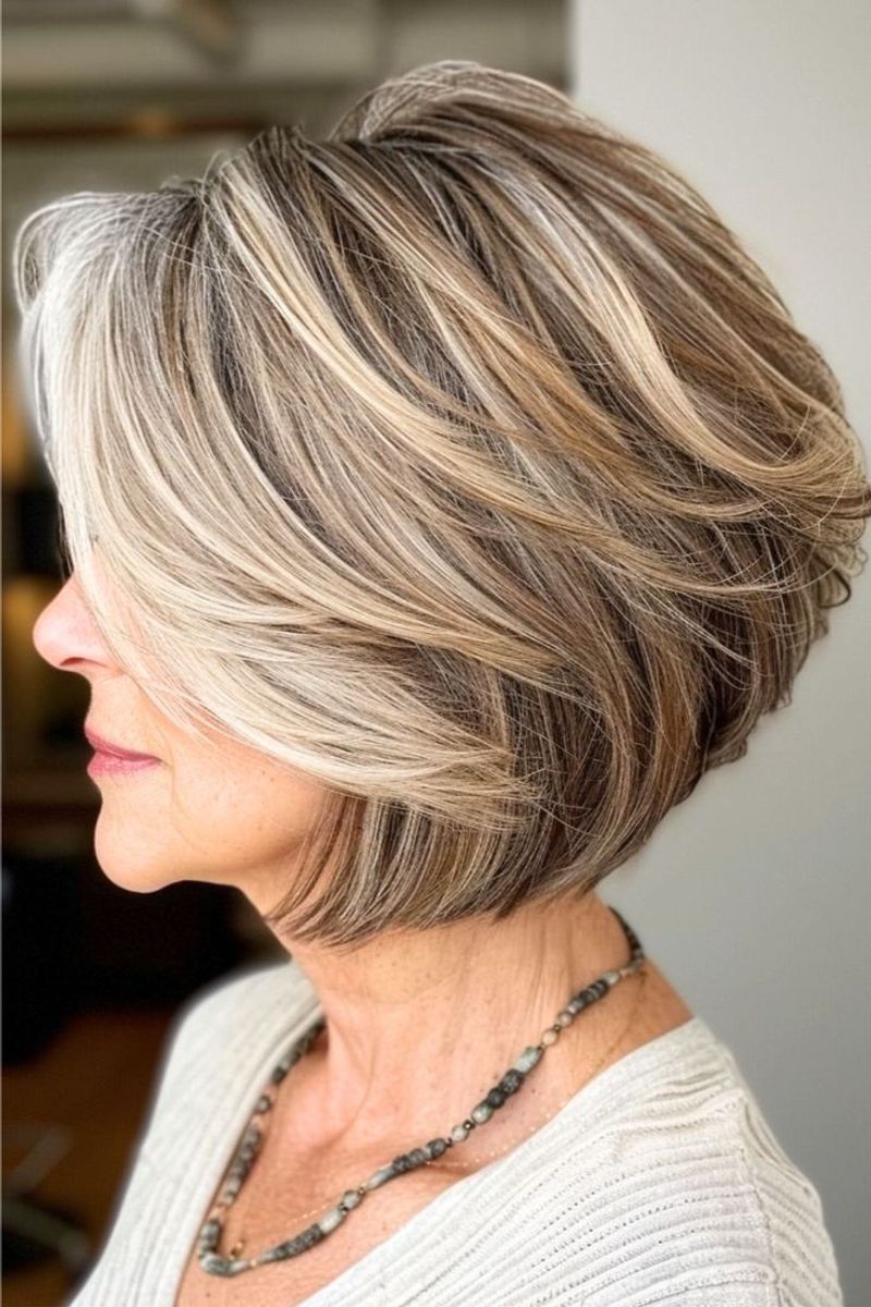 Tapered Bob with Highlights