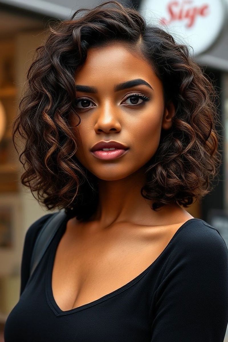 Curly Neck-Length Cut