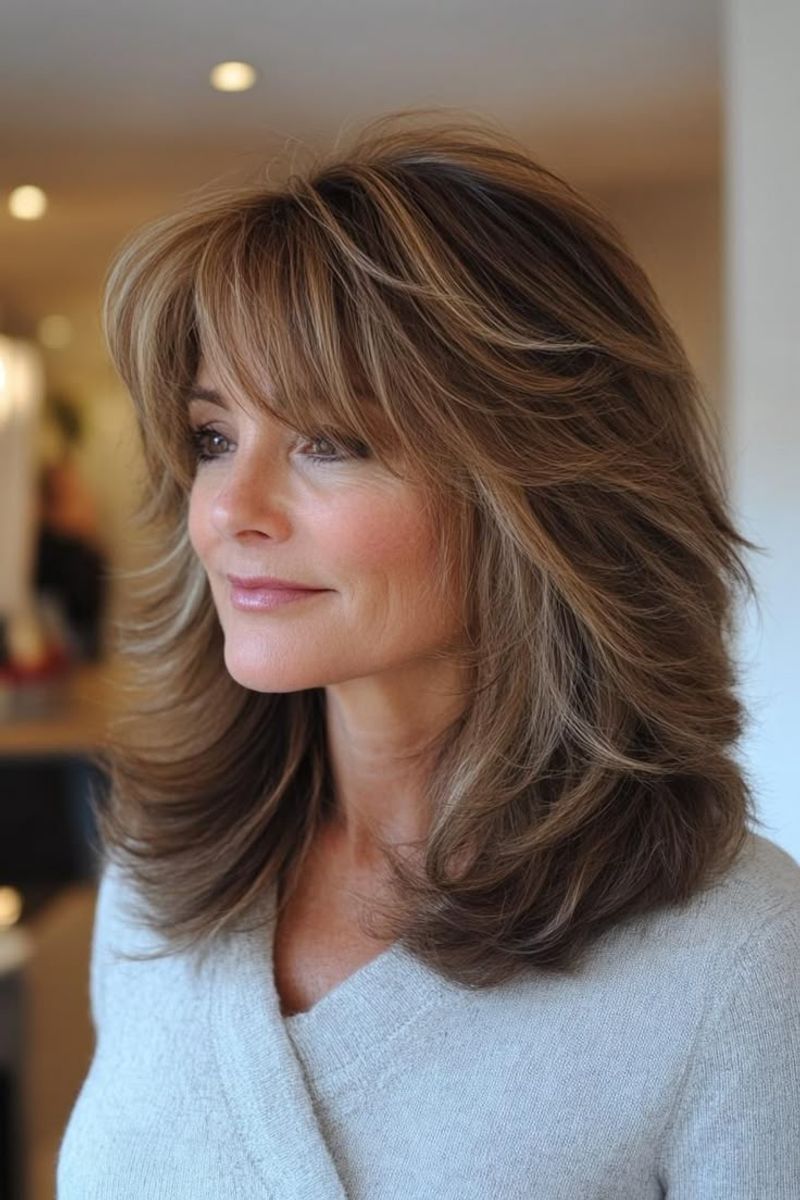 Side-Swept Bangs with Layers