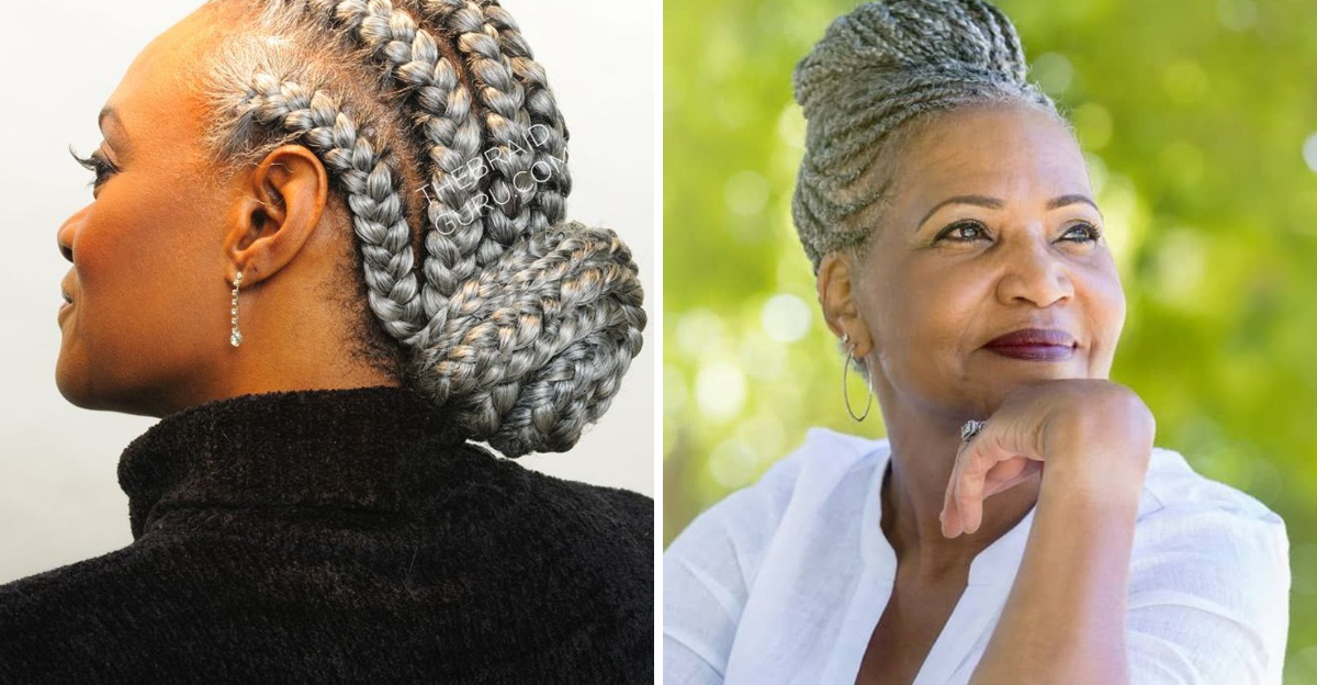 15 Braids for Black Women That Turn Gray Hair Into Your Greatest Asset